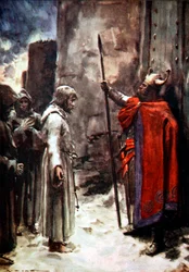 Hendrik IV van Duitsland buiten de poorten van Canossa, Italië, 1077 1913