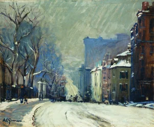 Beacon Street in de winter