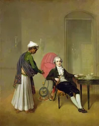Een heer, mogelijk William Hickey, en zijn Indiase dienaar
