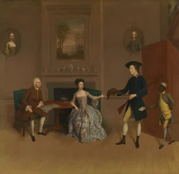 John Orde, zijn vrouw Anne, zijn oudste zoon William en een dienaar