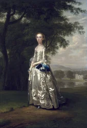 Portret van een Dame in een Landschap