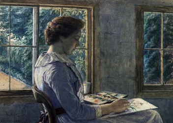 Vrouw schildert