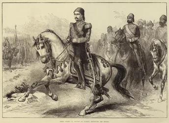 Abdul Hamid II, Sultan van Turkije, inspecteert zijn troepen