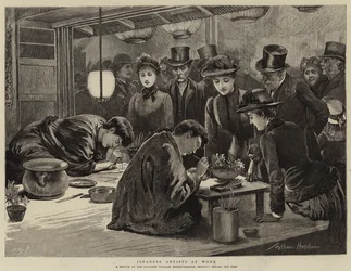 Japanse kunstenaars aan het werk