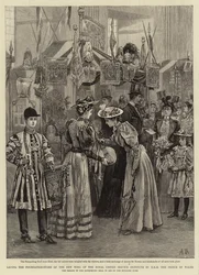 Het leggen van de eerste steen van de nieuwe vleugel van het Royal United Service Institute door ZKH de Prins van Wales