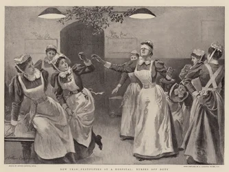 Nieuwjaarsvieringen in een Ziekenhuis, Verpleegsters Vrij