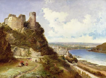 Oberwesel Kasteel en Schonberg Rijn, Duitsland