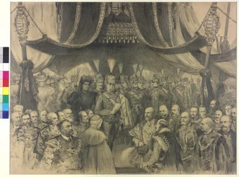 Inwijding van de millenniumtentoonstelling in Boedapest door keizer Franz Joseph