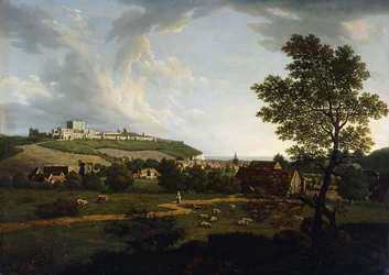 Een Uitgebreid Uitzicht op Dover en Dover Kasteel