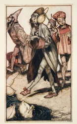 Een Laputaanse Heer Wandelt, uit Gullivers Reizen door Jonathon Swift, pub. 1909