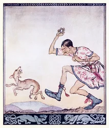 Een man die niet van honden hield. In feite haatte hij ze, uit The Birth of Bran in Irish Fairy Tales