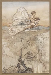 ... En haar fee stuurde om hem naar mijn prieel in het feeënland te brengen