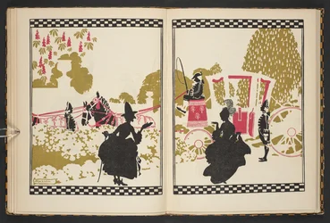 Assepoester gaat naar het bal, illustratie uit Assepoester, naverteld door C.S. Evans, en geïllustreerd door Arthur Rackham