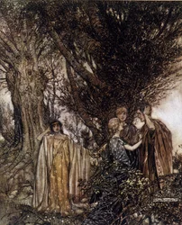 Illustratie door Arthur Rackham voor De Droom van een Zomernacht door William Shakespeare