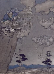 Illustratie uit Rip Van Winkle door Washington Irving (1783-1859) 1904