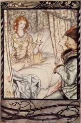 Ben jij het, mijn prins? Ik heb heel lang op je gewacht, uit The Arthur Rackham Fairy Book, gepubliceerd 1933