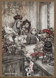 De Hartenboer in de beklaagdenbank voor de Koningin en Koning van Harten beschuldigd van het stelen van de taartjes