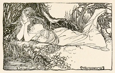 Undine kijkt in het water, uit 