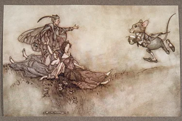 Muurbloemsap is goed om dansers die in een flauwte op de grond vallen weer op te peppen, uit Peter Pan in Kensington Gardens door J M Barrie (1860 - 1937), pub. 1906