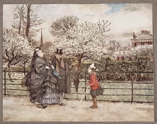 Wanneer je volwassen mensen ontmoet in de tuinen die puffen en blazen alsof ze zichzelf groter vinden dan ze zijn, uit Peter Pan in Kensington Gardens door J M Barrie (1860 - 1937), pub. 1906