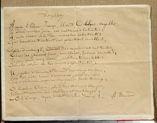 Manuscript van het gedicht van Arthur Rimbaud: De Klinkers