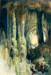 Ondergronds landschap (kleurenlitho)
