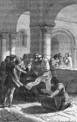 Abbé Suger ondernam de reconstructie van de abdijkerk van Saint Denis.