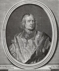 BOSSUET, Jacques-Benigne (1627-1704). Engelse theoloog en bisschop. Portret kopie van het origineel van Hyacinthe Rigaud