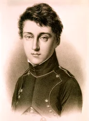 CARNOT Sadi Nicolas Léonard, Frans werktuigbouwkundig ingenieur, natuurkundige: Portret op 17-jarige leeftijd (ets)