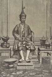 Chulalongkorn of Rama V (1853-1910). Vijfde monarch van Siam onder het Huis van Chakri. Gravure. Privécollectie