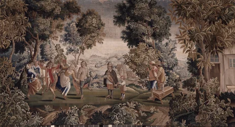 Landschap in Vlaanderen in de 18e eeuw (wandtapijt)