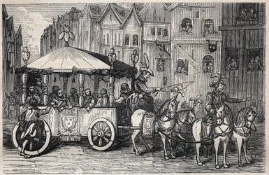 Dood van Hendrik IV: moord op Hendrik IV op 14 mei 1610 door François Ravaillac - moord op Hendrik IV door François Ravaillac in de rue de la Ferronnerie op 14 mei 1610