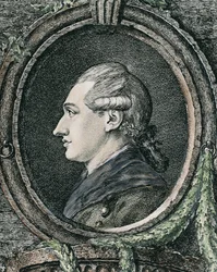 Johann Wolfgang von Goethe (1749-1832). Duitse humanist en schrijver. Ets.