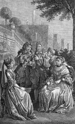 Gottfried Wilhelm Leibniz beweert dat twee bladeren waarschijnlijk nooit helemaal gelijk zijn vanwege hun complexiteit (afdruk)