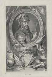 Engelse koning Edward III (afdruk)