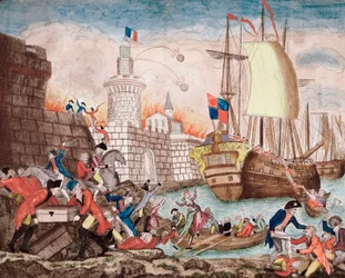 La Terreur: het beleg van Toulon van september tot december 1793 (gravure)