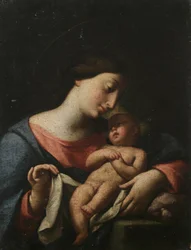 Madonna en kind (olieverf op doek)