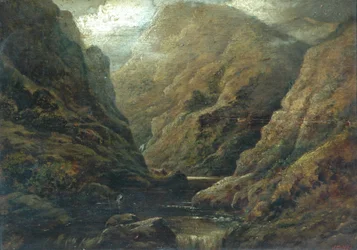 Bergachtig landschap (olieverf op doek)