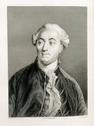 Jacques Necker (1732-1804). Zwitserse financier en staatsman in dienst van Frankrijk. Gravure (1883). Lithografie. SPANJE. CATALONIË. Barcelona. Biblioteca de Catalunya (Nationale Bibliotheek van Catalonië)