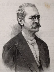 Ricardo Palma (1833-1919). Peruviaanse auteur, geleerde, bibliothecaris en politicus. Gravure.