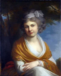 Portret van gravin Natalia Alexandrovna Suvorova (1775-1844), getrouwd met graaf Nikolaj Zubov (olieverf op doek)