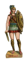 Portret van Achilles, Griekse held uit de Trojaanse oorlog. Chromo