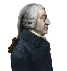 Portret van Adam Smith, Schots filosoof en pionier op het gebied van economie