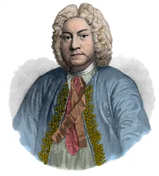 Portret van FRANCOIS COUPERIN Engels componist en organist (gravure)