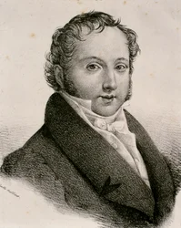 Portret van Gioachino Antonio Rossini (ets)