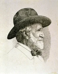 Portret van Giuseppe Fortunino Francesco Verdi (ets)