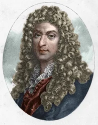 Portret van Jean Baptiste Lully, Franse componist van Italiaanse afkomst.