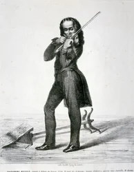 Portret van Niccolo Paganini (ets)