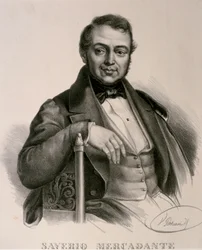 Portret van Saverio Mercadante (ets)