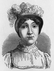 Portret van Sophie Armand of Madame Blanchard (1778-1819), echtgenote van Jean Pierre Blanchard, Frans luchtvaartkundige. Ze kwam om bij een ballonexplosie.